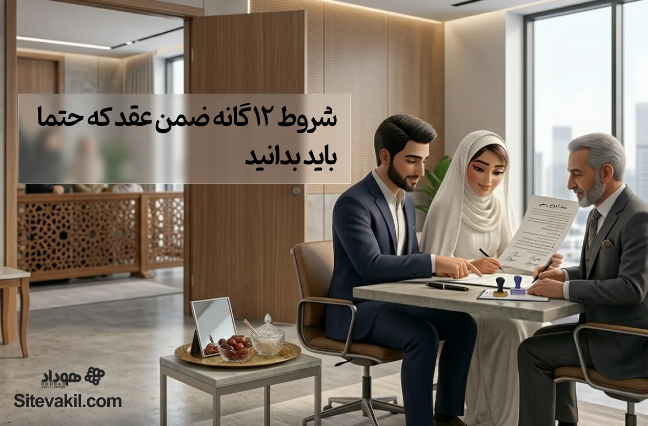 شروط ۱۲ گانه ضمن عقد که حتما باید بدانید