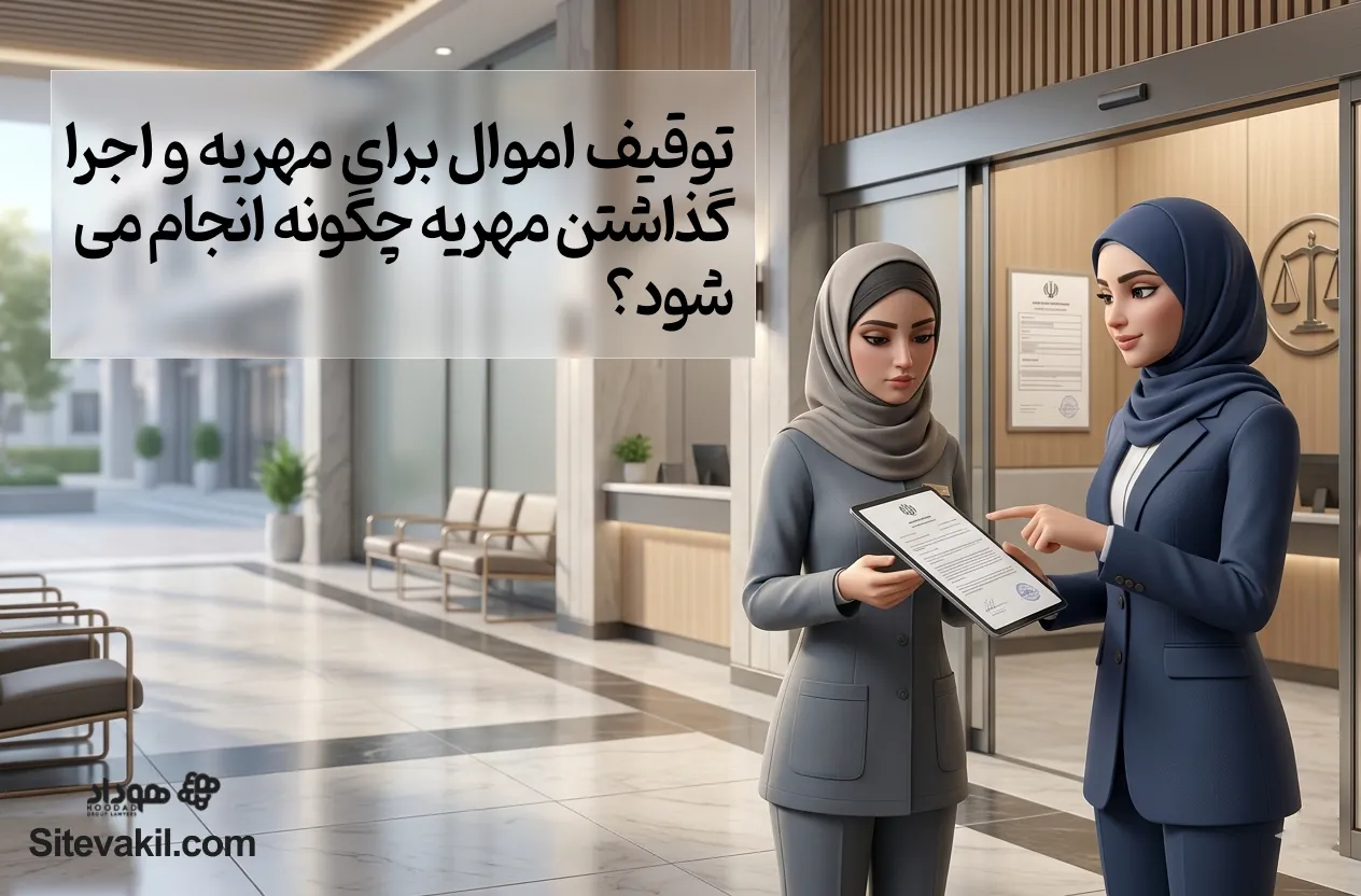 توقیف اموال برای مهریه و اجرا گذاشتن مهریه چگونه انجام می شود؟